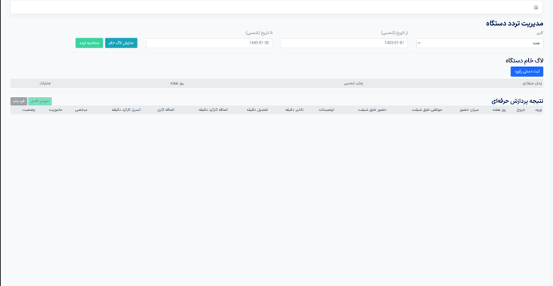 مدیریت تردد پرسنل